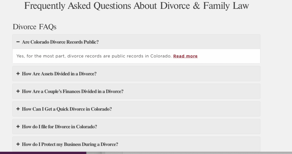FAQs for divorce and family law attorneys